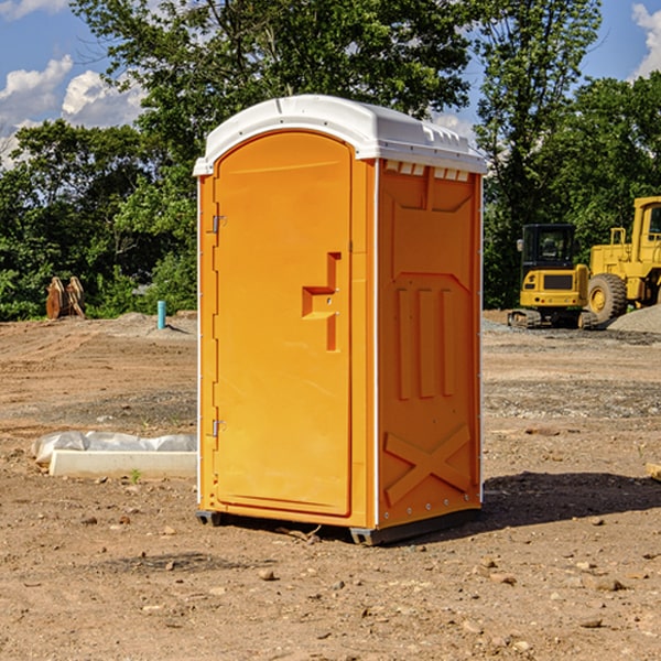 how often are the porta potties cleaned and serviced during a rental period in Thompson